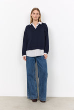 Load image into Gallery viewer, Navy Sweatshirt With Blouse - Soya Concept