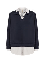 Load image into Gallery viewer, Navy Sweatshirt With Blouse - Soya Concept