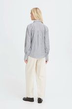 Load image into Gallery viewer, Black&amp;White Stripe Embroidered Shirt -b.young