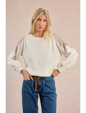 Load image into Gallery viewer, Open-Work Shoulder Sweater - White - Molly Bracken
