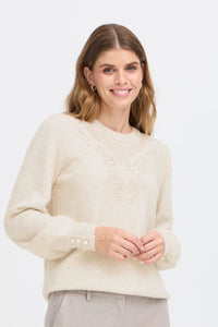Jumper with Lace Detail on Neck - Fransa