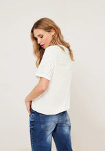Load image into Gallery viewer, 320160- White Jersey Lace Mix T-shirt- Cecil