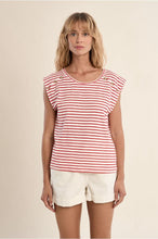 Load image into Gallery viewer, Red Stripe Knitted T shirt - Molly Bracken