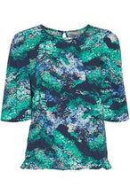 Load image into Gallery viewer, 3510- Floral Print Blouse- Blue - Fransa