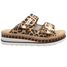 Load image into Gallery viewer, Leopard Gold Sandal - Rieker