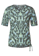 Load image into Gallery viewer, 321129- V Neck Short Sleeve T-Shirt- Khaki Mix- Cecil