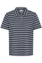 Load image into Gallery viewer, Navy Strip Collar T- Shirt- Fransa