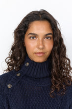Load image into Gallery viewer, Navy Knit Button Jumper - Soya Concept