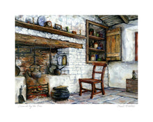 Load image into Gallery viewer, Come Sit by the Fire Small white frame art