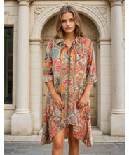 Load image into Gallery viewer, NSDQ890- Elora Floral Shirt Dress - Powell Craft