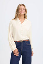 Load image into Gallery viewer, Cream Shirt with Ruffle Detail - Fransa