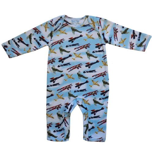 Vintage Plane Print Jumpsuit- Powell Craft