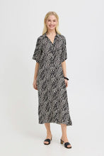 Load image into Gallery viewer, Black&amp;White Nature Print Shirt Dress - b.young