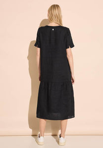 143861- Black Maxi Linen Tunic Dress - Street One