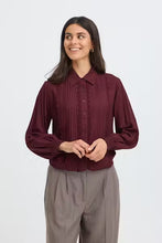 Load image into Gallery viewer, Wine Frill Blouse - Fransa