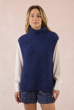 Load image into Gallery viewer, Knitted Sleeveless Sweater Navy - Molly Bracken
