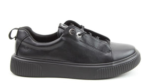 Petal Lace Up Casual Trainer- Black- Heavenly Feet