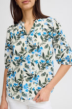 Load image into Gallery viewer, 3742- Floral Print Linen Blouse - Fransa
