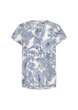 Load image into Gallery viewer, 40547-  Blue and White Soft Paisley Blouse - Soya Concept