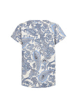 Load image into Gallery viewer, 40547-  Blue and White Soft Paisley Blouse - Soya Concept