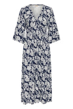 Load image into Gallery viewer, Navy Floral Pattern Dress - Fransa