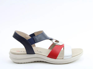 Trace Sandals - Navy/Red  - Heavenly Feet