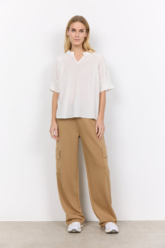 40743- Lace Cotton Blouse- White- Soya Concept