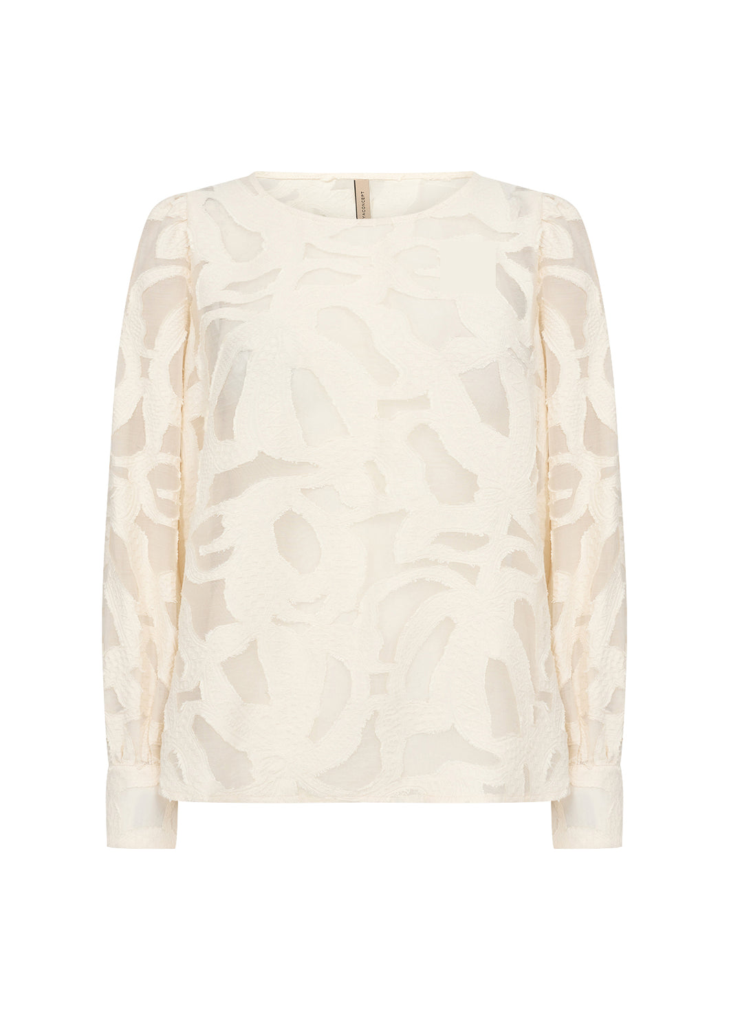 40813- Long Balloon Sleeve Blouse- Cream- Soya Concept