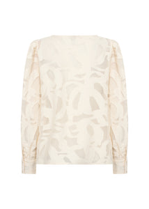 40813- Long Balloon Sleeve Blouse- Cream- Soya Concept