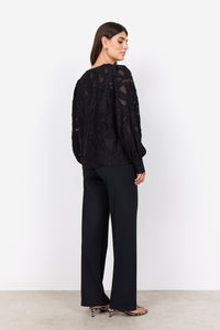 40813- Long Balloon Sleeve Blouse- Black- Soya Concept