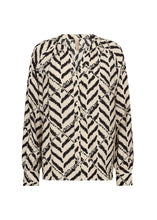 Load image into Gallery viewer, 40824- Long Sleeve Button Up Blouse- Ecru/Black- Soya Concept