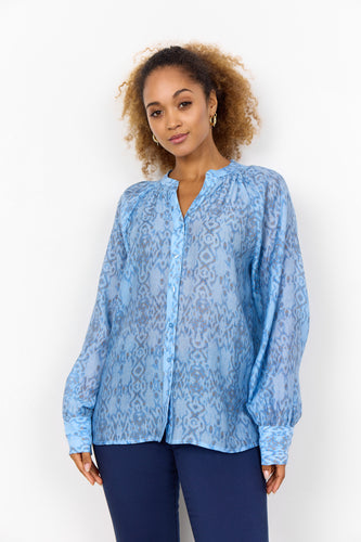 41004 - Button-Up Blouse - Blue - Soya Concept