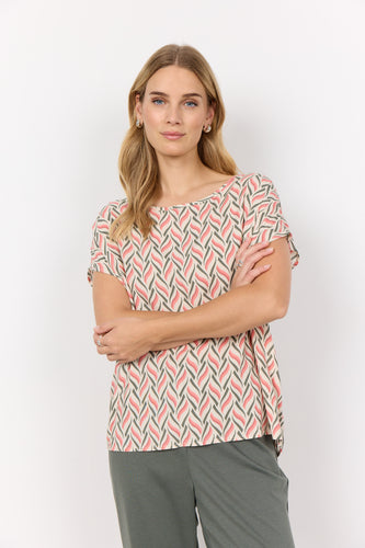 41061 - Geometric Print T-Shirt - Soya Concpet