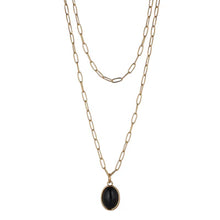 Load image into Gallery viewer, Gold &amp; Jet Layer Necklace- Knight &amp; Day