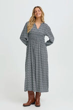 Load image into Gallery viewer, Tiny Petal Navy Print Dress - Fransa