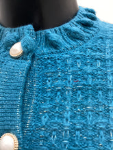 Load image into Gallery viewer, DM167- Petrol Pearl Button Cardigan - Castle