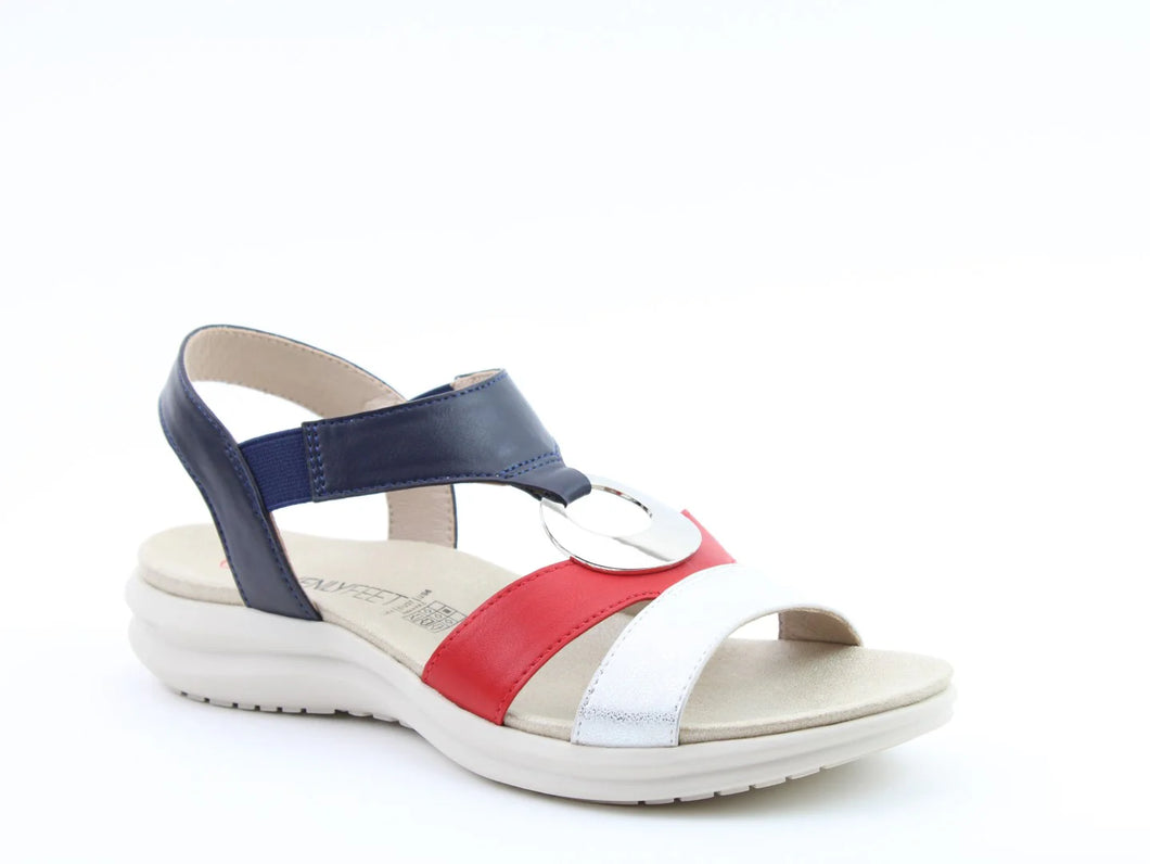 Trace Sandals - Navy/Red  - Heavenly Feet
