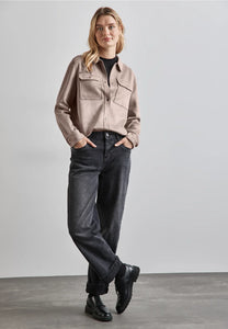 212331- Mocha Velour Overshirt- Street One