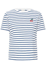 Load image into Gallery viewer, Blue&amp;White Stripe T-shirt with Cherry - b.young