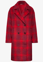 Load image into Gallery viewer, 101179- Long Red Plaid Coat - Street One