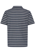 Load image into Gallery viewer, Navy Strip Collar T- Shirt- Fransa