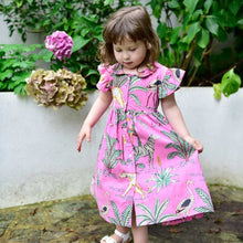 Load image into Gallery viewer, GD111- Pink Safari Button Dress - Powell Craft