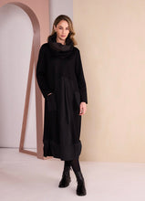 Load image into Gallery viewer, Black Curved Hem Dress With Metal Section And Neckpiece- Naya