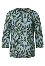 Load image into Gallery viewer, 344611- 3/4 Sleeve Brush Stroke Print Top- Strong Khaki- Cecil