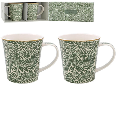96118 - Set of 2 Mugs - Larkspur Leaves - William Morris