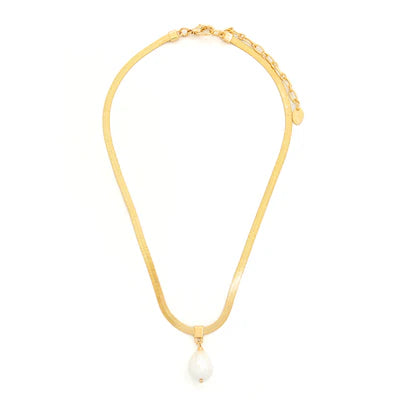 T376NCB - Alia Silver Faux Pearl Necklace - Knight & Day
