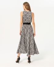 Load image into Gallery viewer, 724- Sleeveless V Neck Belted Dress- Black- Surkana