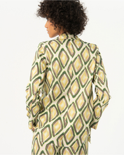 Load image into Gallery viewer, 323- Printed Satin Blazer- Green Mix- Surkana
