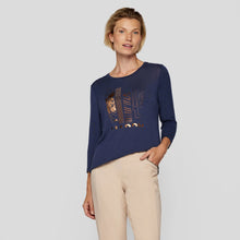 Load image into Gallery viewer, 214308 - Blue Printed Long Sleeve T-shirt - Rabe