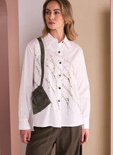 Load image into Gallery viewer, Specked Placement Print Shirt With Gathered Colour Trim - Naya